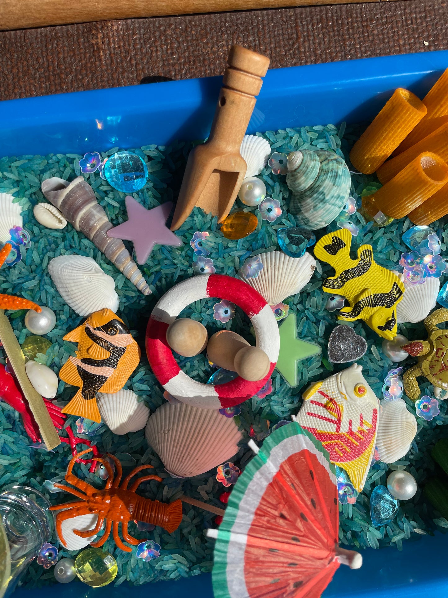 Sensory Tray, under the sea themed