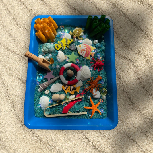Sensory Tray, under the sea themed